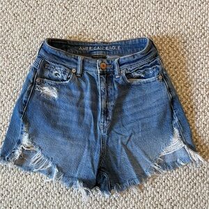American Eagle Outfitters Distressed Blue Jean Shorts
